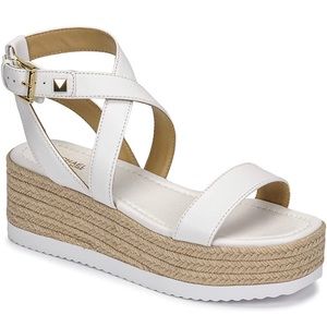 Michael Kors Leather Espadrille Platform Sandals (Lowry)